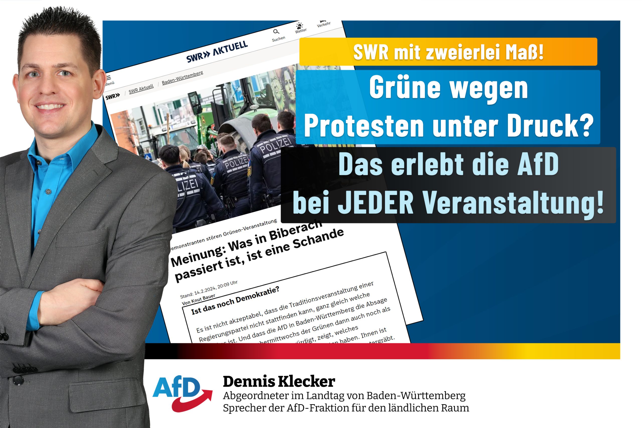 Dennis Klecker: SWR-Kommentar zu Biberach völlig inakzeptabel!