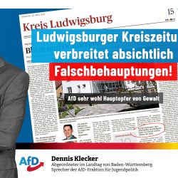 Ludwigsburger Kreiszeitung verbreitet absichtlich Falschbehauptungen!