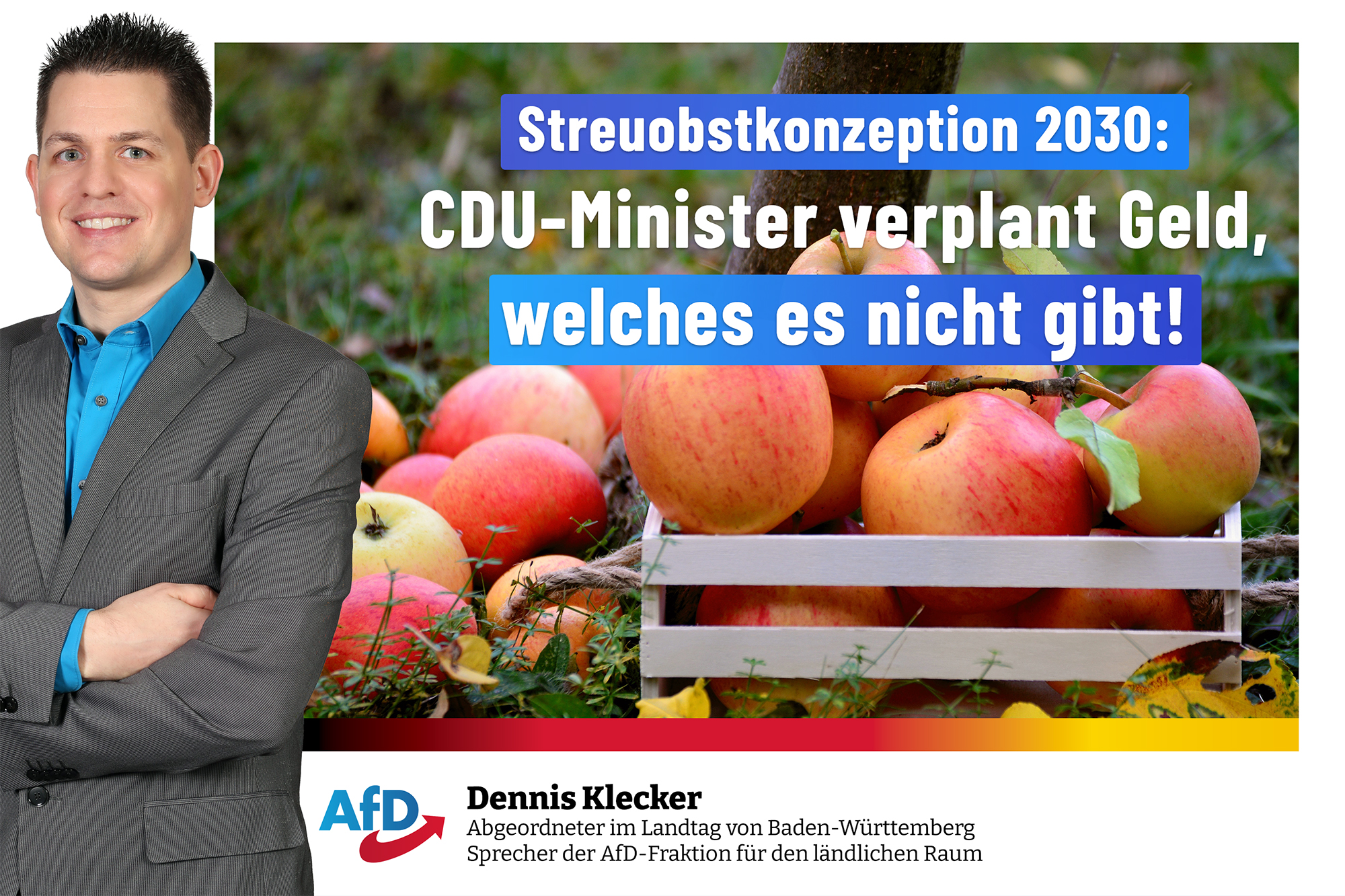 Dennis Klecker: CDU-Agrarminister gibt Geld aus, welches es nicht gibt